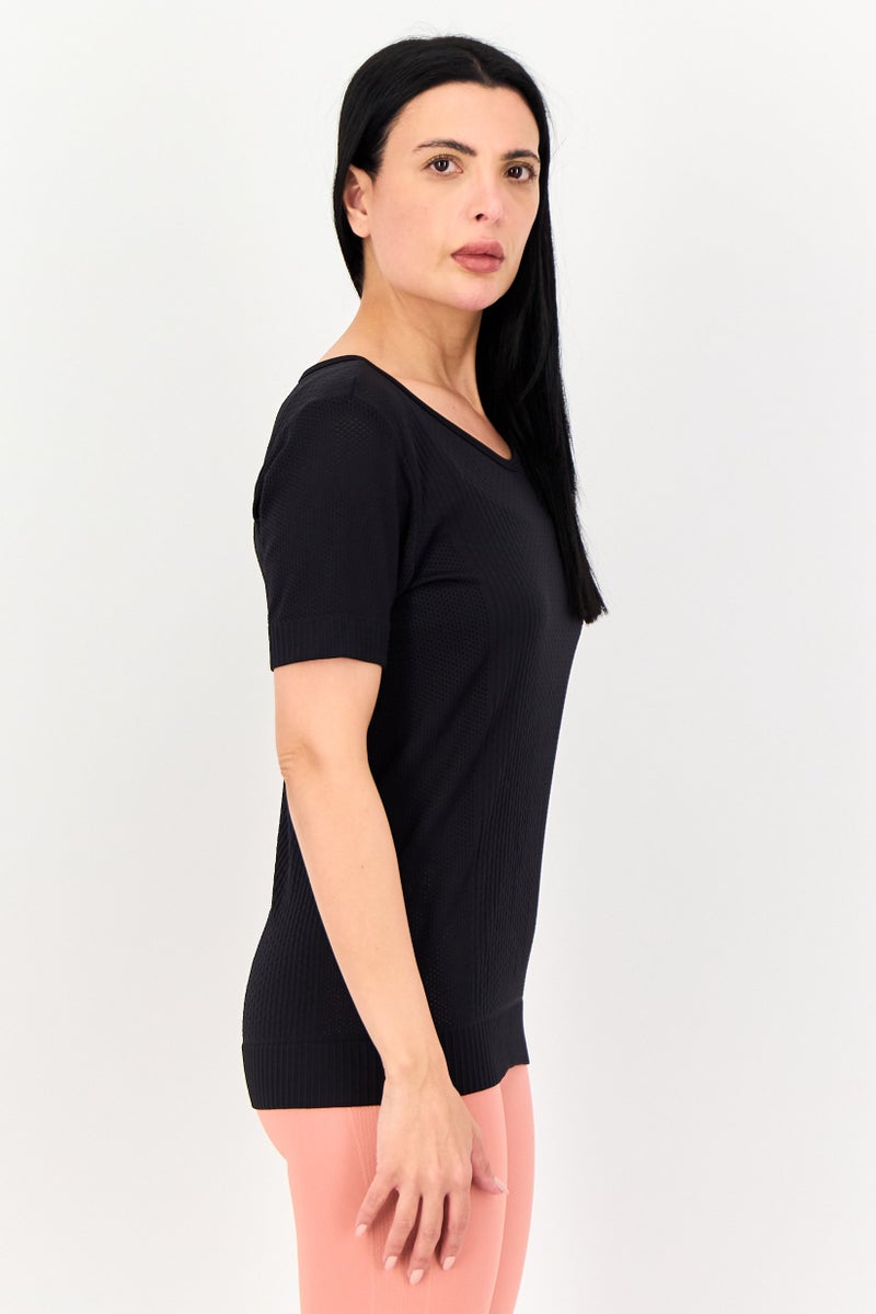 Nike Women Slim Fit Short Sleeve Training T-Shirt, Black - Image 2