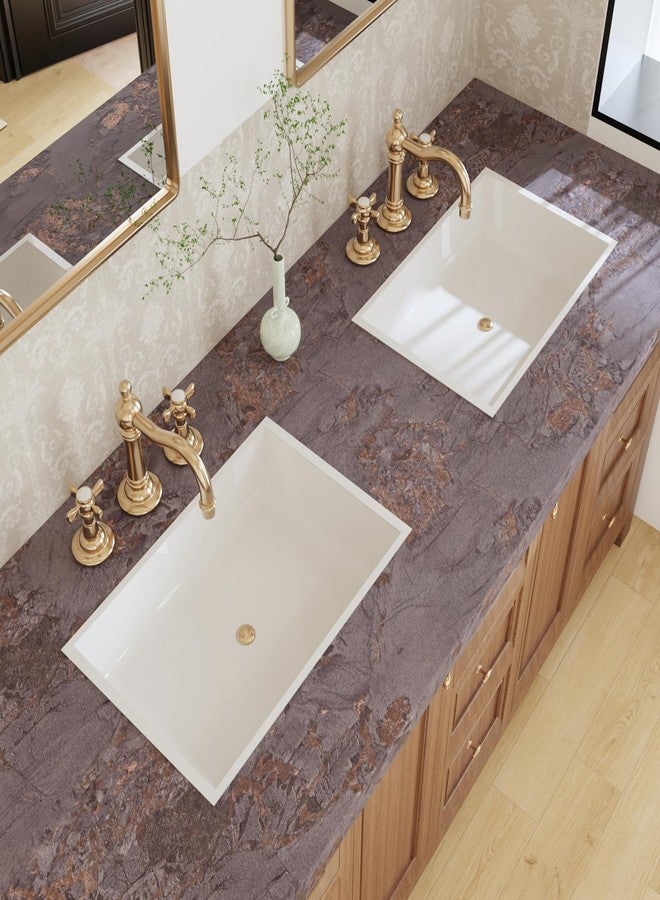 CRE8TIVE Brown Gold Marble Contact Paper for Countertops Waterproof Marble Wallpaper Peel and Stick Removable Self Adhesive Renter Friendly Vinyl Wall Paper for Bathroom Kitchen Cabinets Shelf 12"x80" - Image 5
