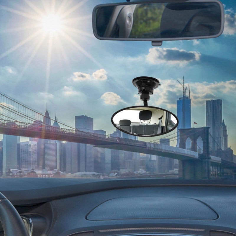 Rotatable Wide Angle Rearview Mirror With Suction Cup For Car Safety - Image 5