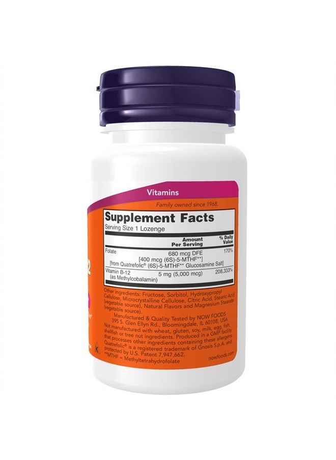 Supplements, Methyl B-12 (Methylcobalamin) 5,000 mcg, Nervous System Health*, 120 Lozenges