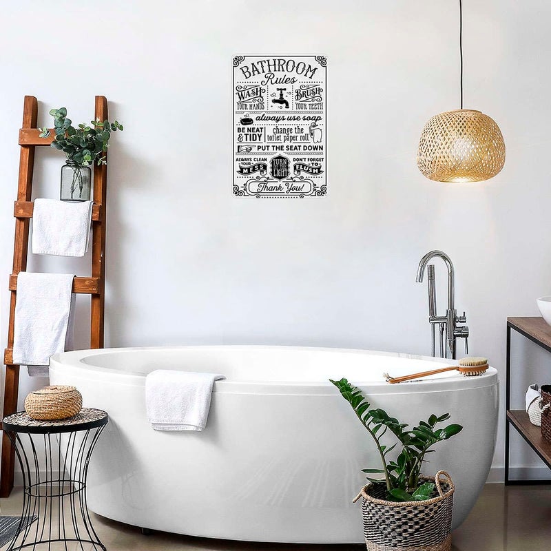 Crazysign Funny Bathroom Toilet Decor Sign Bathroom Rules Quotes Wall Art Vintage Tin Sign 8x12 Inches (3092) - Image 5