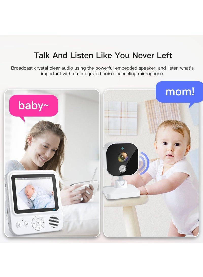 2.8 inch LCD Display Wireless Babies Video Monitor With Night Vision Temperature Monitoring  - Image 2