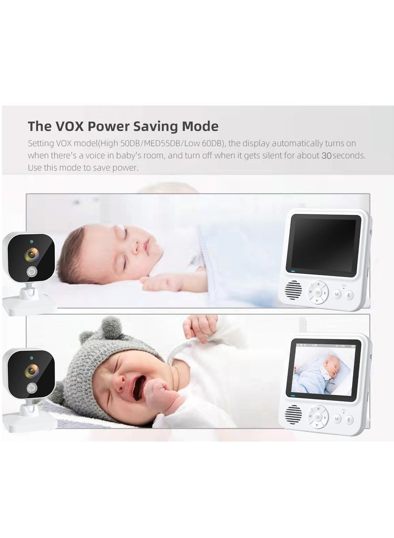 2.8 inch LCD Display Wireless Babies Video Monitor With Night Vision Temperature Monitoring  - Image 3