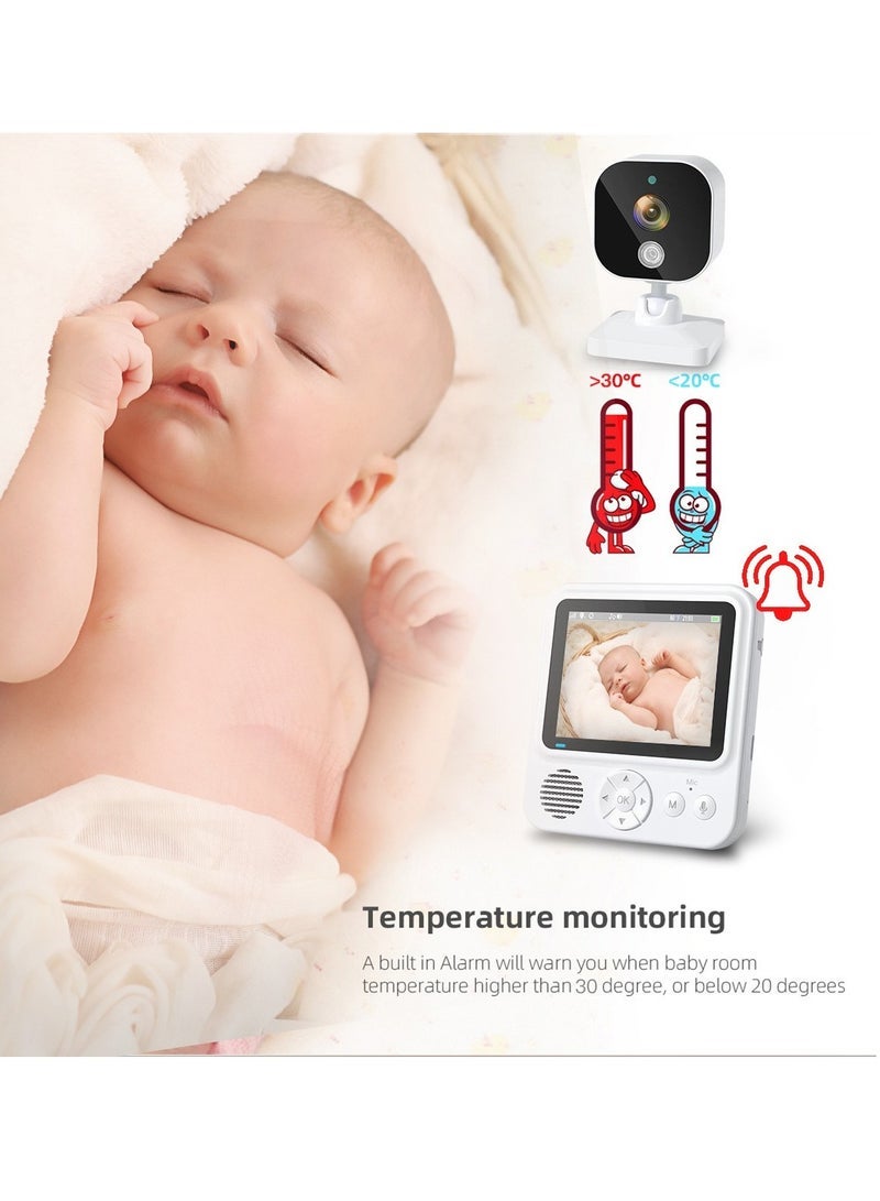2.8 inch LCD Display Wireless Babies Video Monitor With Night Vision Temperature Monitoring  - Image 4