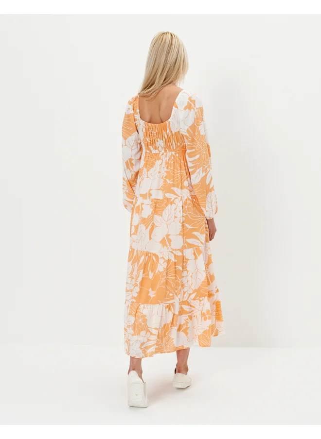 American Eagle AE Printed Long-Sleeve Midi Dress