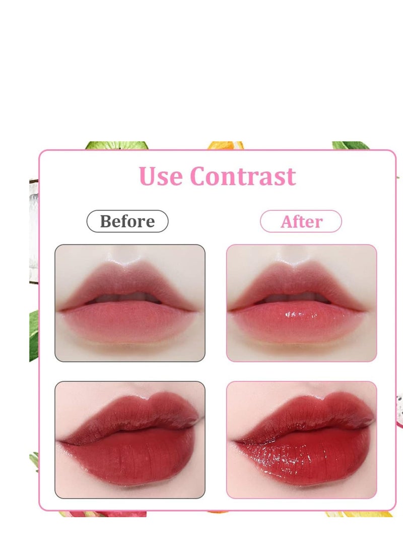 SYOSI Roll on Lip Oil Fruit Flavoured Lip Gloss Set, 5 PCS Moisturizing Transparent Plumping Lip Glow Oil, Hydrating Shiny and Vegan Tinted Lipgloss for Lip Care and Dry Lips - Image 5