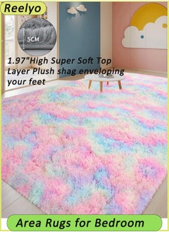 Reelyo Area Rugs for Bedroom, Living Room Fluffy Rug, Large Area Rug Shag Shaggy Carpet Soft Plush Furry Bedside Rugs, Machine Washable Area Rugs for Kids Girls Boys Home Decor Anti Slip  - Image 1