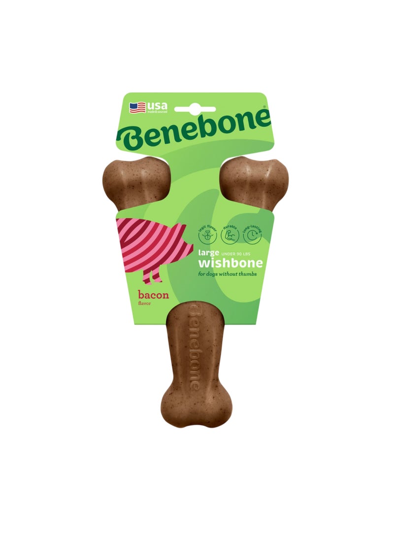 Benebone Wishbone Dog Chew Toy Bacon - Image 1