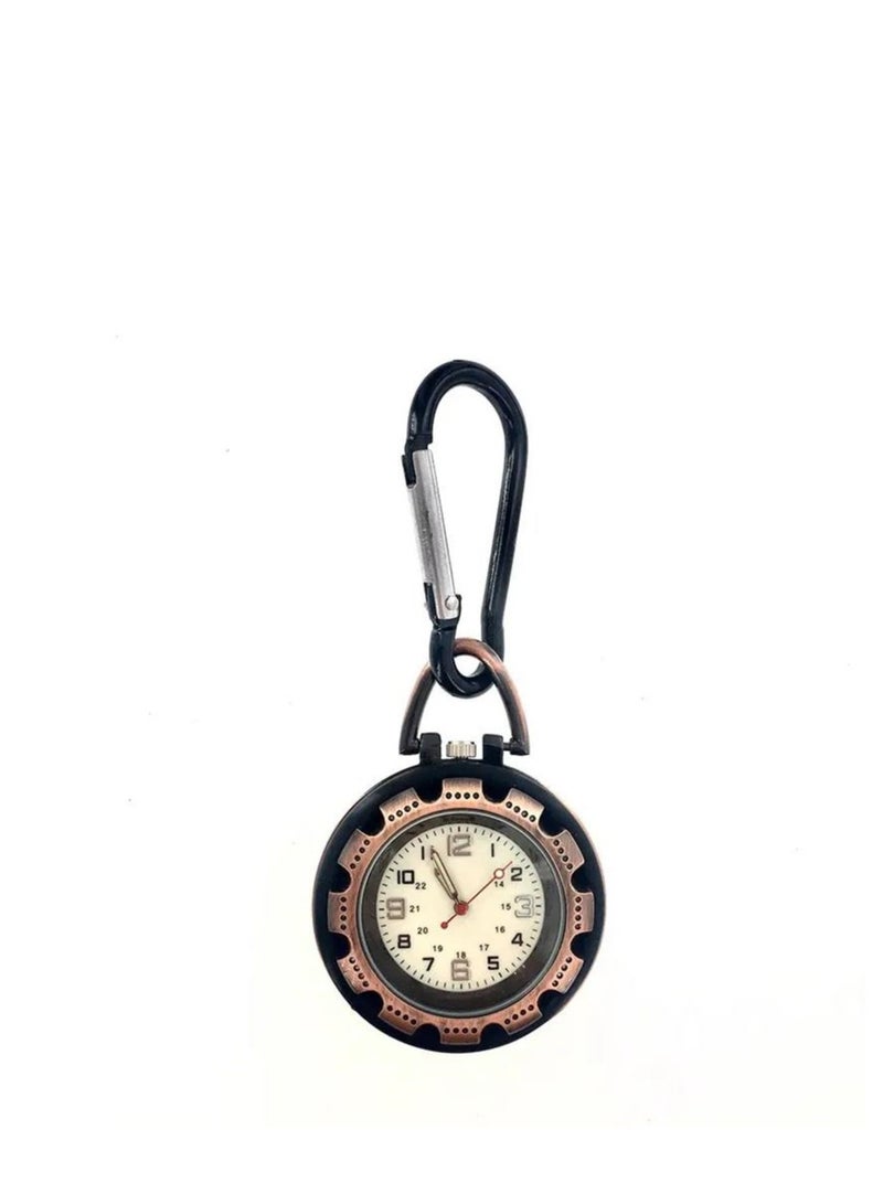 Y&D Men's Pocket Watch, Clip On Fob Backpack Carabiner Belt Watch with Luminous Hands for Hiking or Climbing - Image 1