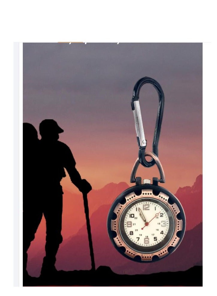 Y&D Men's Pocket Watch, Clip On Fob Backpack Carabiner Belt Watch with Luminous Hands for Hiking or Climbing - Image 5