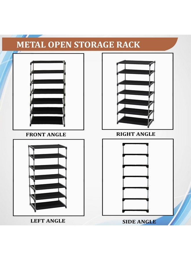 ROBMOB 6 Tier Shoe Rack Collapsible Shoes Organiser with Adjustable Shelves Space Saving Lightweight Metal Racks Foldable Sneaker Footwear Best for Men, Women, Boots, Slippers (Maroon Cover) - Image 3
