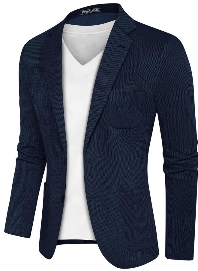 PJ PAUL JONES Mens Casual Sport Coat Blazer Two Buttons Lightweight Business Jackets, Navy Blue-1, 3XL - Image 1