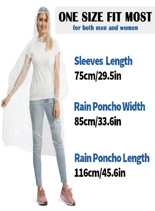Opret Opret 5 Pack Disposable Rain Poncho, Emergency Poncho Waterproof Raincoat with Hood for Camping, Hiking, Cycling, Theme Park and Festival - Image 2