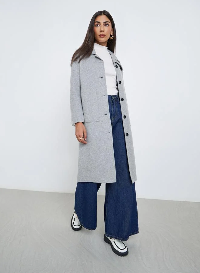 Styli Styli Grey Midi Button Coat
