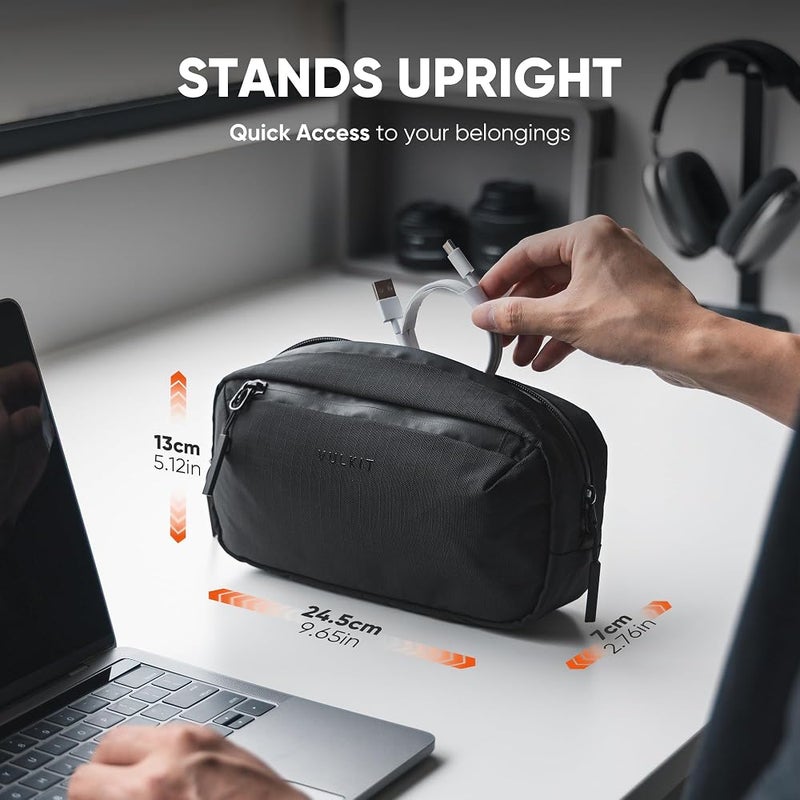 VULKIT Electronic Organizer Bag for Travel, Water Resistant & Scratch Resistant, Tech Pouch Storage Bag for Cables, Charger, Cord, Power Bank, Accessories & Travel Essentials - Image 5