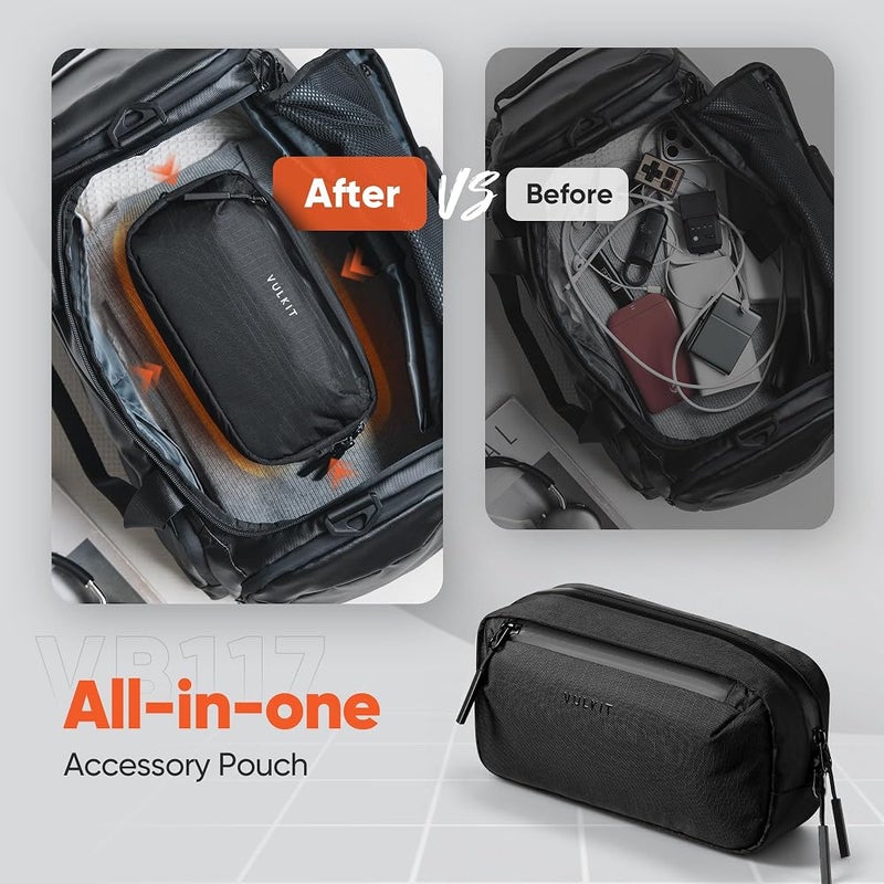 VULKIT Electronic Organizer Bag for Travel, Water Resistant & Scratch Resistant, Tech Pouch Storage Bag for Cables, Charger, Cord, Power Bank, Accessories & Travel Essentials - Image 3