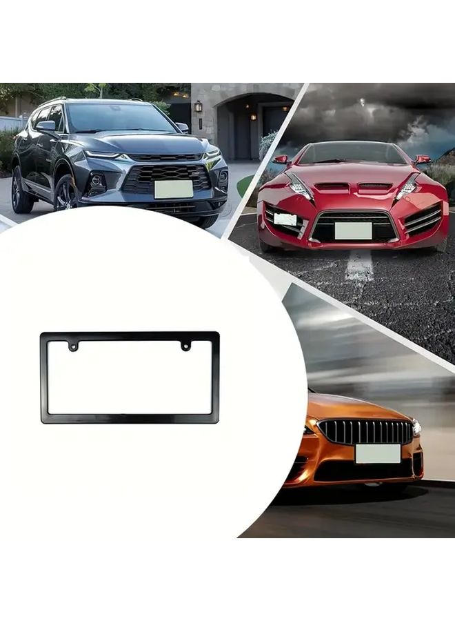 2 قطعة إطار لوحة ترخيص من مادة ABS بتصميم حافة ضيقة حامل لوحة ياباني أنيق وبسيط وسهل التركيب - Image 3