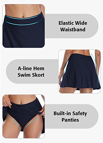 beautyin Ladies Swim Skirt Navy Tankini Swimsuit Swimwear Bathing Suit Bottoms - Image 4