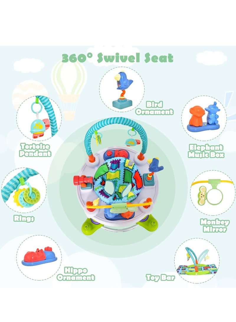 شو وو مركز أنشطة للأطفال 4 في 1، مشاية تعليمية للأطفال، محطة ألعاب تفاعلية للأطفال، كرسي هزاز للأطفال، سجادة لعب أرضية للأطفال، طاولة أنشطة للأطفال، مركز أنشطة مع ارتفاع قابل للتعديل بثلاثة مستويات، مقعد 360 درجة - Image 3