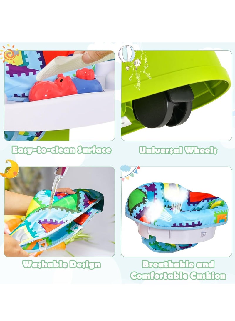 شو وو مركز أنشطة للأطفال 4 في 1، مشاية تعليمية للأطفال، محطة ألعاب تفاعلية للأطفال، كرسي هزاز للأطفال، سجادة لعب أرضية للأطفال، طاولة أنشطة للأطفال، مركز أنشطة مع ارتفاع قابل للتعديل بثلاثة مستويات، مقعد 360 درجة - Image 4