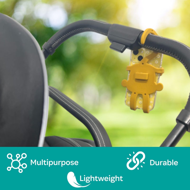 BuggyGear Grippy Smartphone Phone Holder by Buggygear - The Perfect Mount for Your Cellphone - This Accessory Straps to Your Stroller, Grocery Cart - Strap it or Hang it from the Tail - Entertain Your Baby too - Image 4