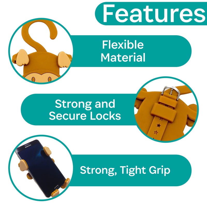 BuggyGear Grippy Smartphone Phone Holder by Buggygear - The Perfect Mount for Your Cellphone - This Accessory Straps to Your Stroller, Grocery Cart - Strap it or Hang it from the Tail - Entertain Your Baby too - Image 3