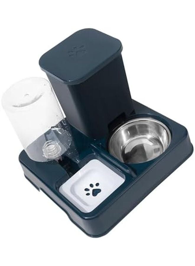 2 في 1 وحدة تغذية الحيوانات الأليفة التلقائية وموزع المياه بتصميم مصنوع من الفولاذ المقاوم للصدأ ومرتفع - Image 1