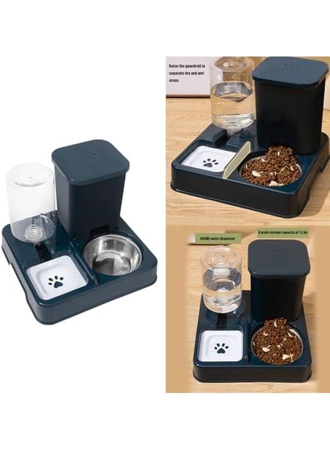 2 في 1 وحدة تغذية الحيوانات الأليفة التلقائية وموزع المياه بتصميم مصنوع من الفولاذ المقاوم للصدأ ومرتفع - Image 3