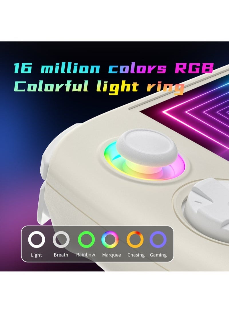 ANBERNIC  - ANBERNIC RG Cube Retro Handheld Game Console 64bit Android 13 Unisoc T820 3.95 Inch IPS Screen Hall Joystick RGB lighting effect (White) - Image 1