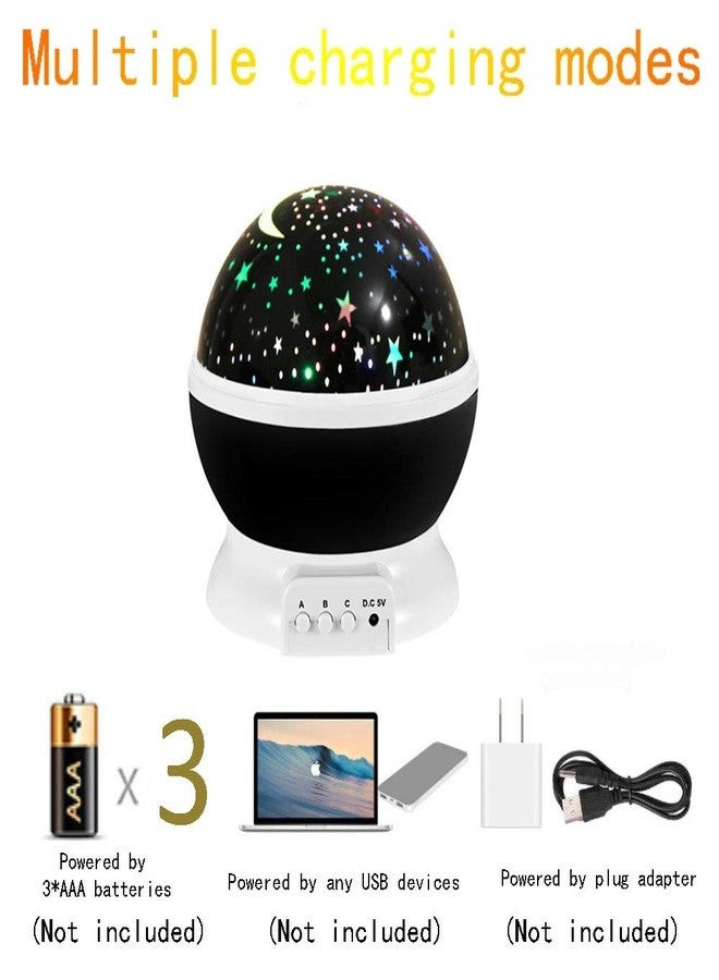 Borelor Star Night Light for Kids, 12 Color Changing Lights Modes with USB Cable, 360°Rotating Moon Star Projector Desk Lamp for Bedroom Party Decor & Girls Birthday Gift (Black) - Image 3