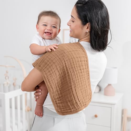 Comfy Cubs مناديل تجشؤ مريحة من كومفي كابس 20" × 10"، عبوة من 10 - كبيرة، 6 طبقات، فائقة الامتصاص 100% قطن للأطفال - مناديل تجشؤ ناعمة وآمنة ولطيفة للأولاد والبنات - متعددة الألوان - Image 2
