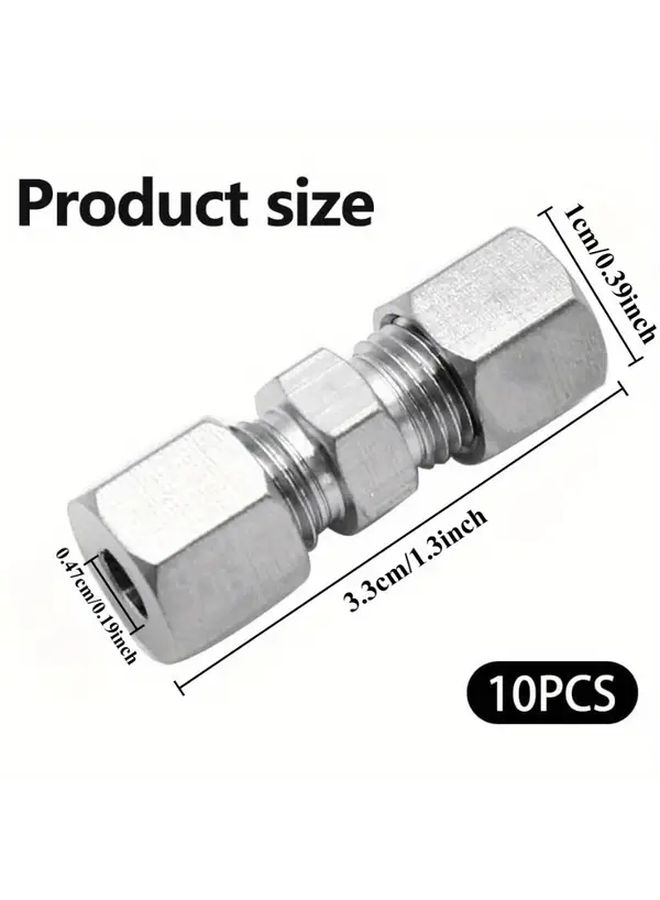10Pcs 4 75mm Silvery Copper Pipe Hose Connectors Corrosion Resistant Leak Proof - Image 3