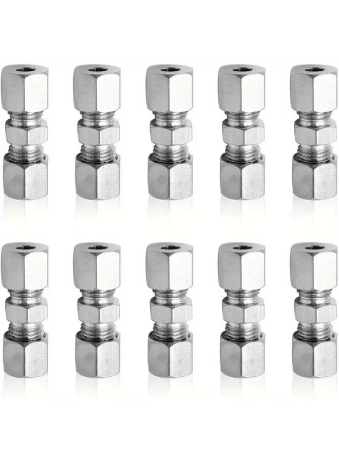 10Pcs 4 75mm Silvery Copper Pipe Hose Connectors Corrosion Resistant Leak Proof - Image 1