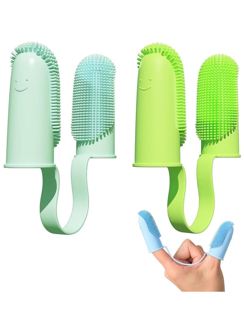 RATSAW 2 Pack Dog Toothbrush Finger Toothbrush Kit 135ºSurround Bristles for Easy Teeth Cleaning Double Finger Toothbrush Dental Care for Puppies Cats and Small Pets - Image 1