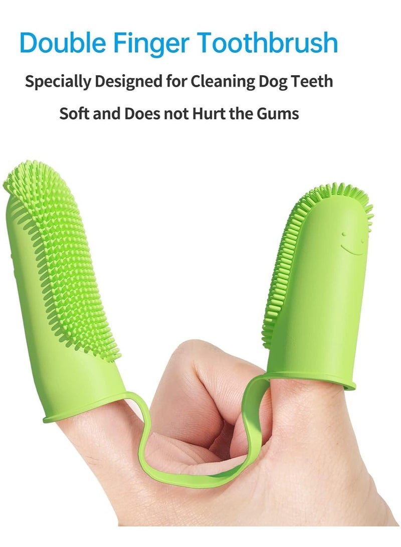 RATSAW 2 Pack Dog Toothbrush Finger Toothbrush Kit 135ºSurround Bristles for Easy Teeth Cleaning Double Finger Toothbrush Dental Care for Puppies Cats and Small Pets - Image 2