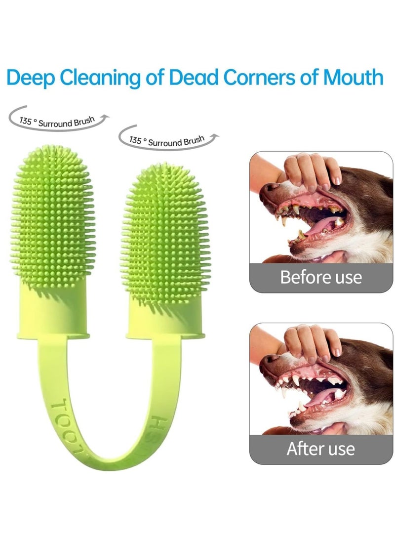 RATSAW 2 Pack Dog Toothbrush Finger Toothbrush Kit 135ºSurround Bristles for Easy Teeth Cleaning Double Finger Toothbrush Dental Care for Puppies Cats and Small Pets - Image 5