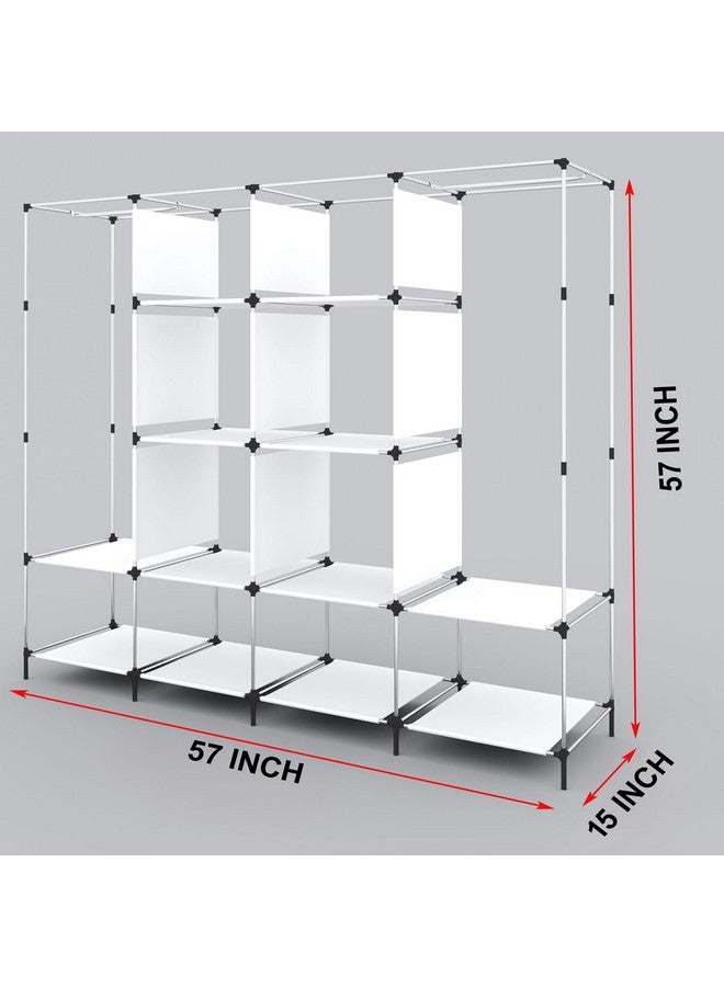 GTC Non-Woven Fabric Collapsible Wardrobe 12 Shelves Storage Unit Almari Closet Clothes Storage Rack Quick And Easy To Assemble (88270) (145Cm X 38Cm X 145Cm, Blue) - Image 4