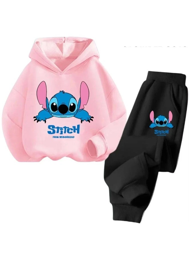 ستيتش غرزة سترة الأطفال بأكمام طويلة بنطلون قطعتين طالب مقنعين سترة بأكمام طويلة دعوى - Image 1