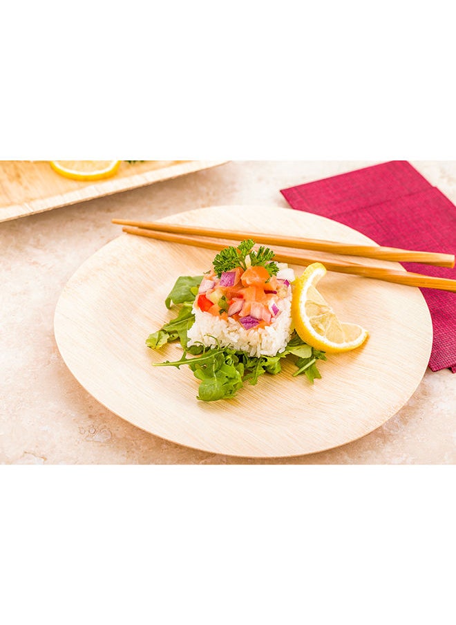 Restaurantware Restaurantware-9 Inch Bamboo Leaf Plates, 100 Disposable Bamboo Plates - Sustainable, heavy-duty, Bamboo Bamboo Dinner Plates, For Parties, Wedding Banquets Or Catered Events, Round  - Image 3