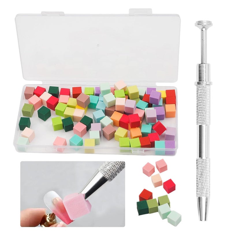 NAILWIND Nail Sponges for Ombre with 4 Claws Nail Sponge Metal Grabber,Nail Sponges, Nail Sponge 1 Metal Grabber with Mini Replaceable Nail Sponges Blocks for Ombre Nail Art, Stamping Tools Nail Art Tools Nail 80 - 100Pcs - Image 1