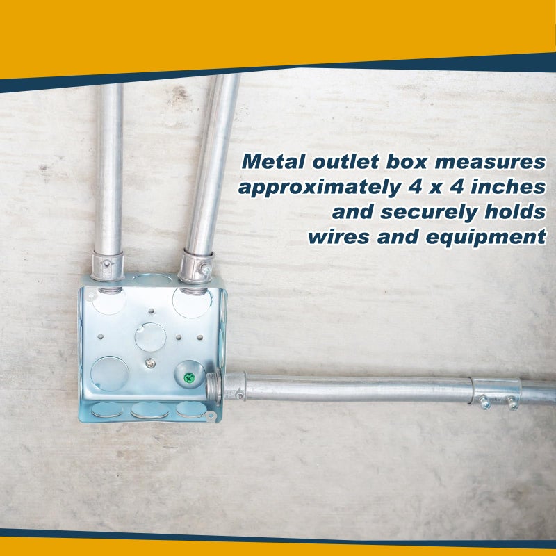 Copkim Metal Electrical Junction Box Deep Square Electrical Box Silver Galvanized Steel Drawn Construction(4 x 4 Inch,Classic,12 Pcs) - Image 5