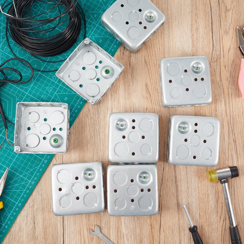 Copkim Metal Electrical Junction Box Deep Square Electrical Box Silver Galvanized Steel Drawn Construction(4 x 4 Inch,Classic,12 Pcs) - Image 4