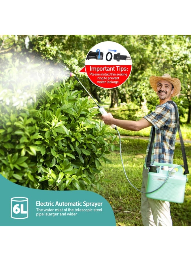 Dovva Sprayers in Lawn and Garden - 6L Battery Powered Sprayer with Pump, Telescopic Wand,Water Hose Nozzle - Portable Yard Sprayer for Weed Control, Fertilizing, Watering - Image 2