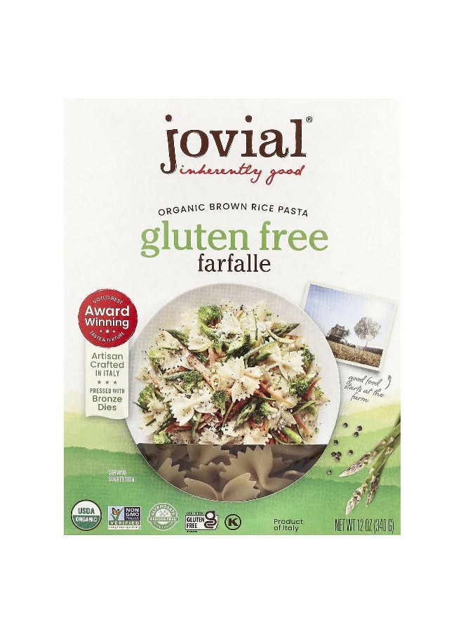 Jovial Jovial, Organic Brown Rice Pasta, Farfalle, 12 oz (340 g)  - Image 1
