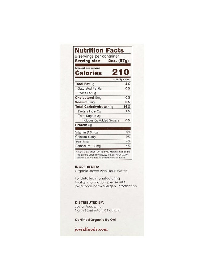 Jovial Jovial, Organic Brown Rice Pasta, Farfalle, 12 oz (340 g)  - Image 2