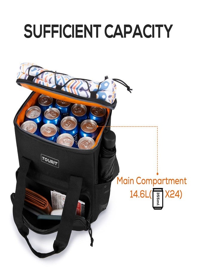 TOURIT Cooler Bag 24-Can Lunch Bag Insulated Soft Cooler Portable Lunch Coolers for Picnic, Beach, Work, Trip, Daily, Black - Image 4