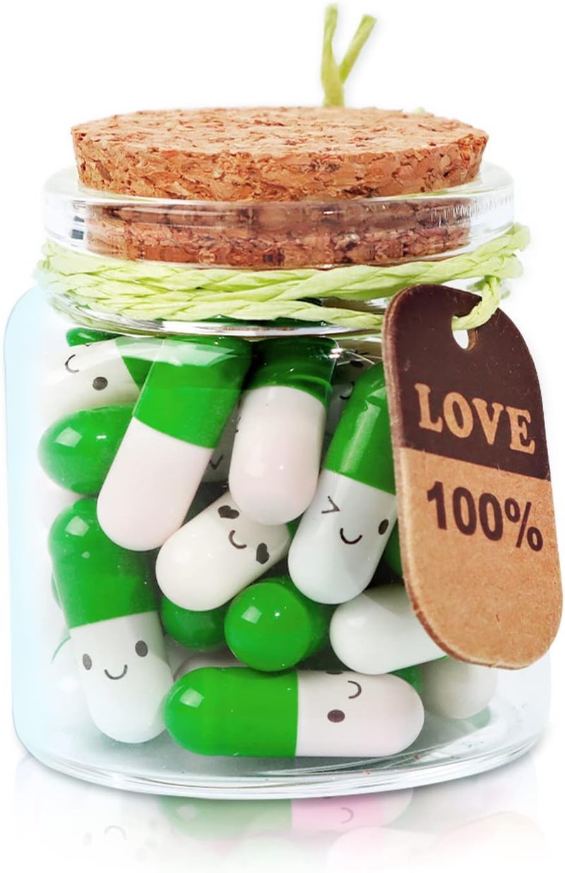 Tintnut Thanksgiving Valentines Present for Boyfriend, Girlfriend - Capsule Letters Message Love Letter Half Color Pill 30 Pcs Birthday Gift - Image 1
