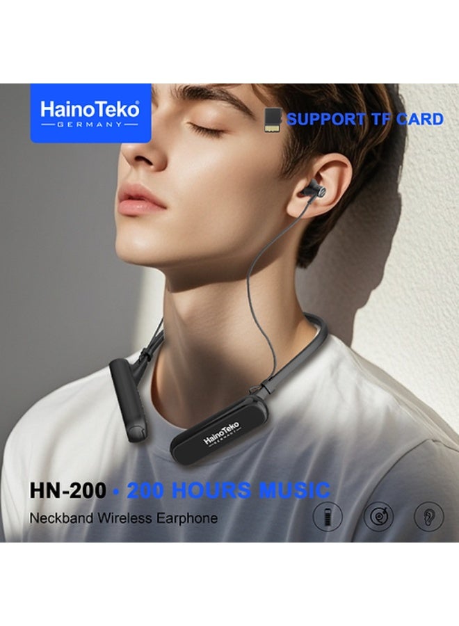 هينو تيكو سماعات Haino Teko HN-200 لاسلكية بتصميم حول الرقبة | تشغيل 200 ساعة | صوت عالي الدقة | دعم بطاقة TF - Image 2