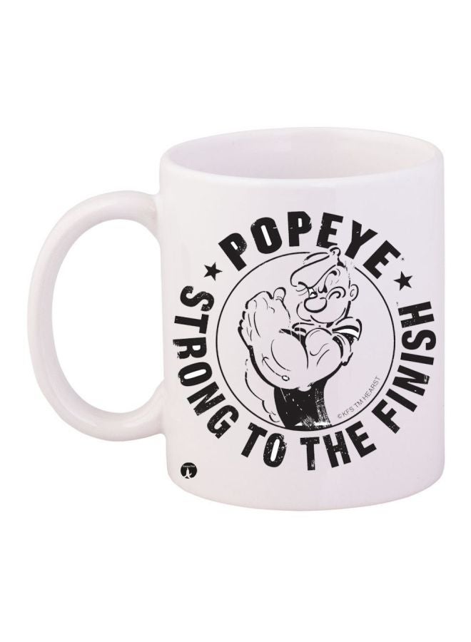 RYN Popeye Printed Coffee Mug White/Black 11ounce