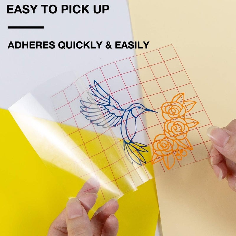 اتش تي في رونت شريط نقل للفينيل - مقاس 5.5 بوصة × 50 قدمًا بشبكة محاذاة حمراء لـ Cricut Joy والفينيل اللاصق، وملصقات Silhouette Cameo الورقية والفينيل، ولافتات، ونوافذ، وملصقات - Image 4